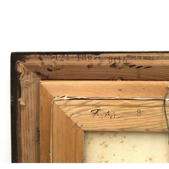 Butterfly On Flower Basket Signed B Scott. Painting In Wall Hanging Wooden Frame - Picture 4 of 5